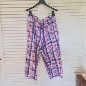 Croft & Barrow L Pink and Purple Plaid Cotton Sleep Pants
